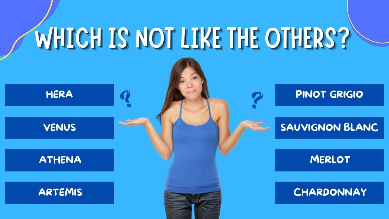 Which Is Not Like The Others? 40 Questions. Which Answer is Different Than the Others?
