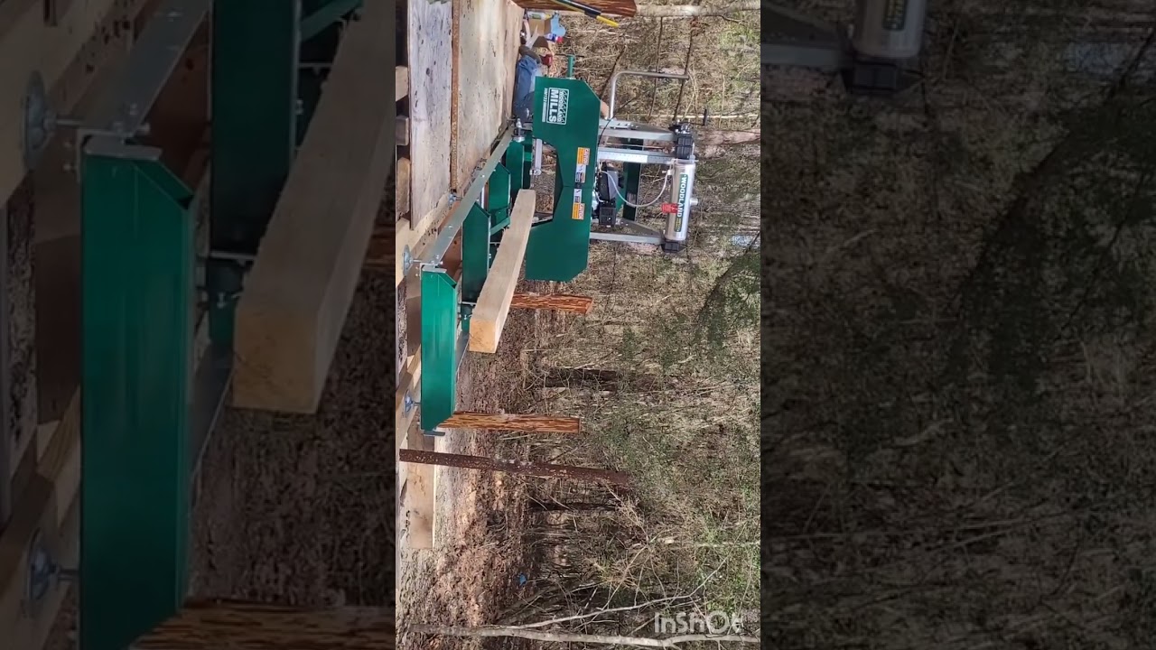 Milling lumber for the sawmill shed, first time using woodland mills HM122.