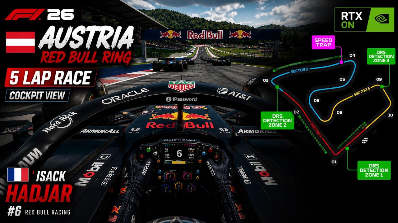 F1 26 Austria 5 Lap Sprint! Isack Hadjar POV | RB22 Cockpit View #austria #austriangp #f1 #f126