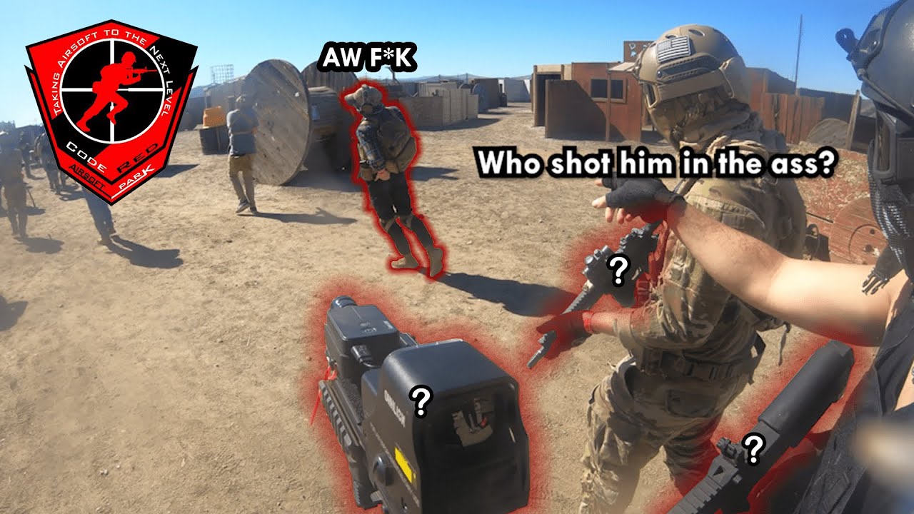 Basically Code Red Airsoft Park - Someone Shot my Friend's cheeks - Airsoft Funny Moments & Gameplay