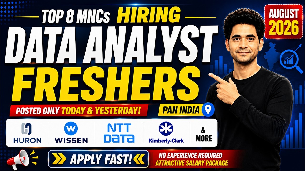 Top 8 MNCs Hiring Data Analyst Freshers 🚨 | No Experience | Latest Jobs August 2026