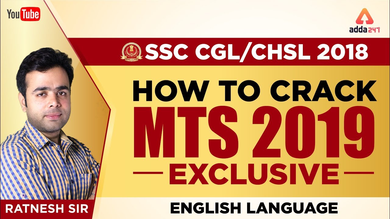 SSC CGL/CHSL 2018 | English Language | How To Crack MTS 2019 Exclusive | Ratnesh Sir | 5 PM