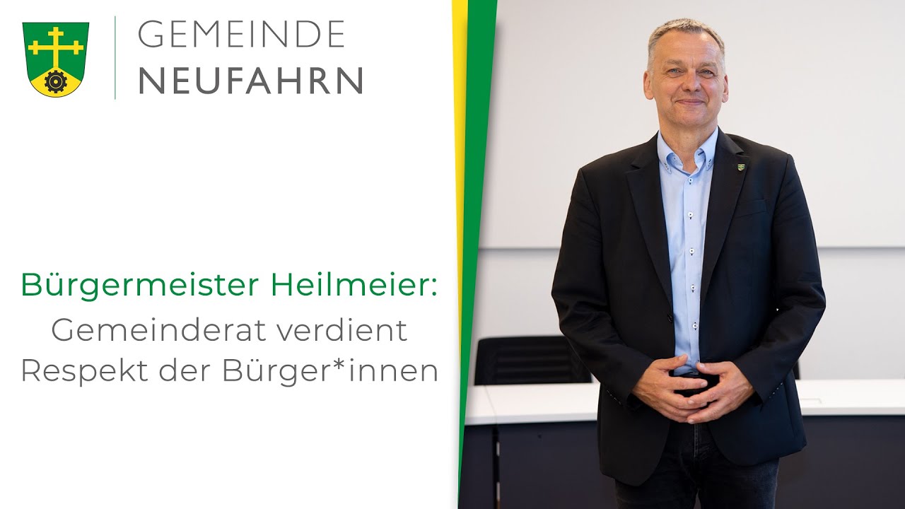 Bürgermeister Heilmeier: Gemeinderat verdient Respekt der Bürger*innen