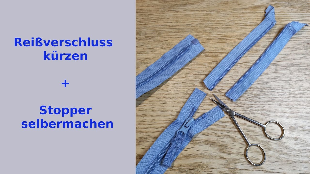 Reißverschluß kürzen Stopper Endteil selber machen DIY zipper stop