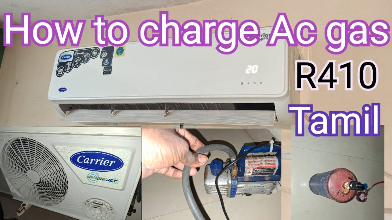 How to charge AC gas R410 in tamil