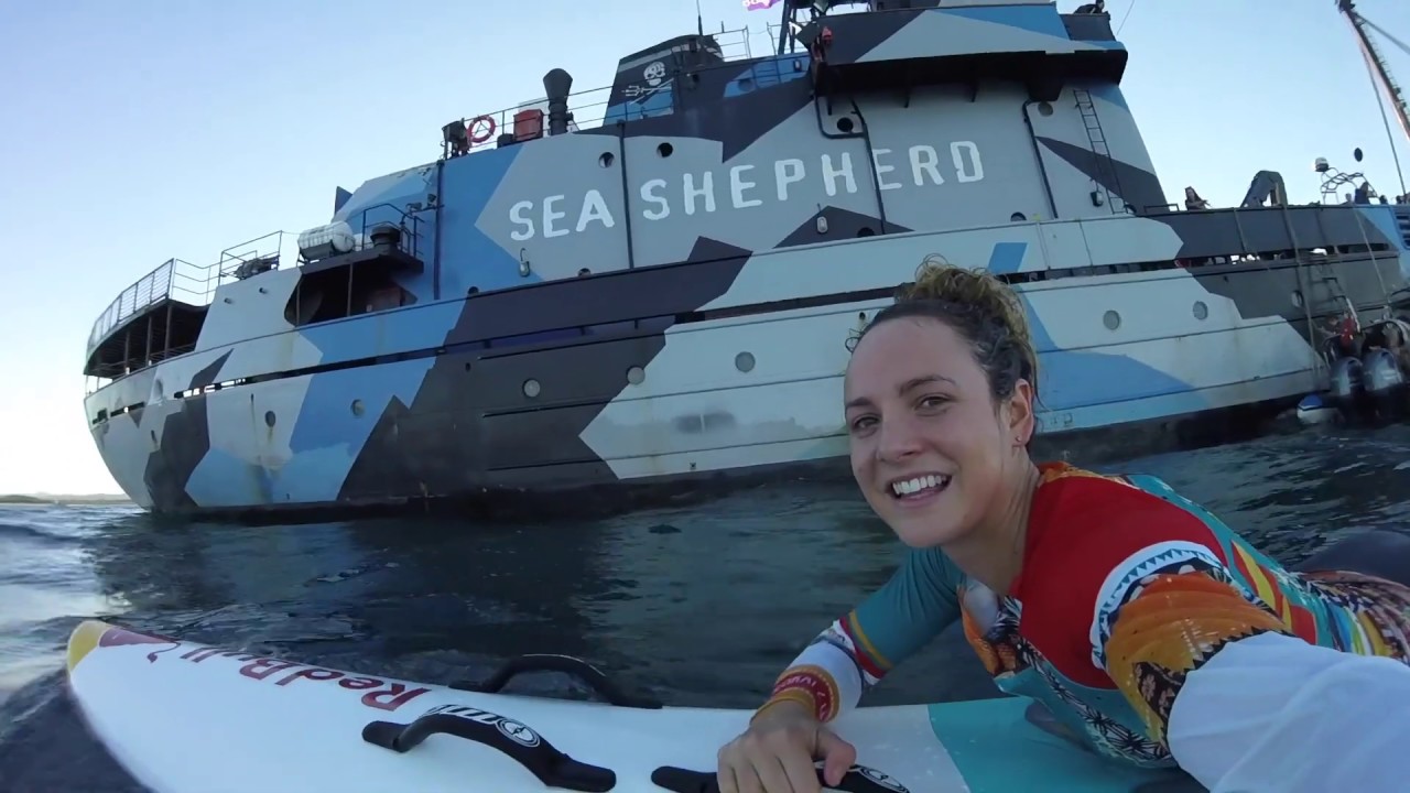 Sea Jordan | Sea Shepherd ship jumping at sunset | Jordan Mercer