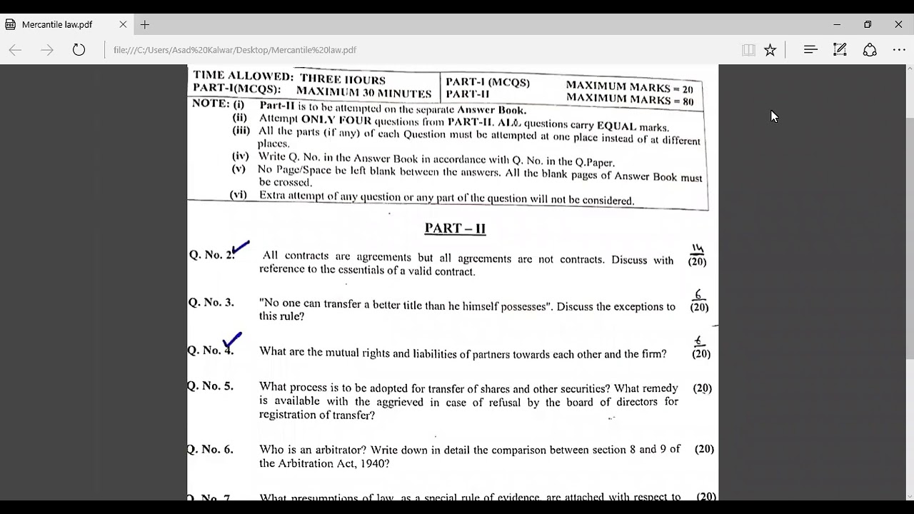 CSS 2021 Solved Paper : Mercantile Law