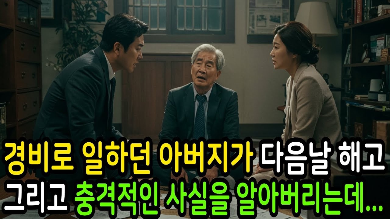 아파트 경비로 일하던 아버지가 갑작스레 해고가 됐습니다  그리고 충격적인 사실을 알고