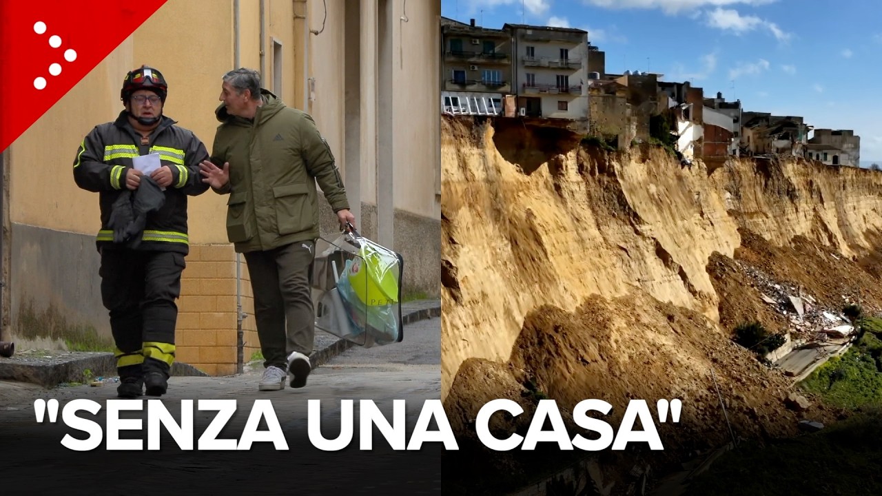 Frana Niscemi, sfollati recuperano animali e beni dalla zona rossa: 