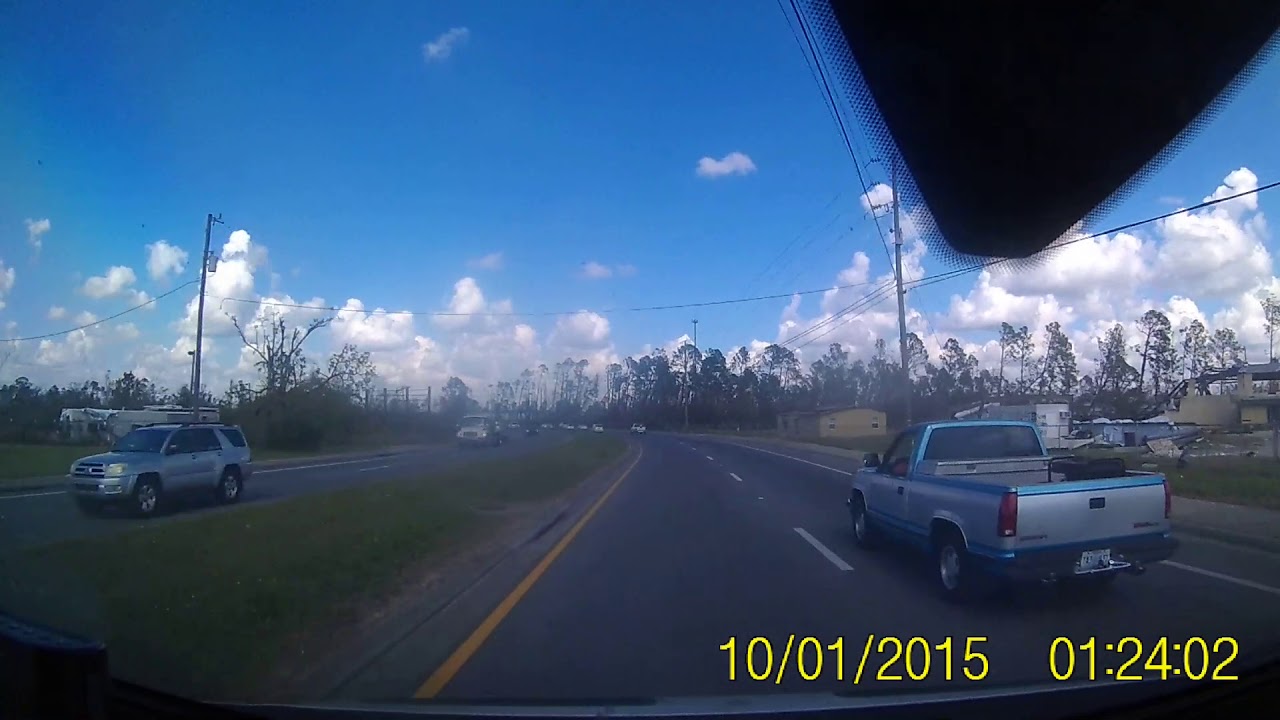 Hurricane Michael Damage Lynn Haven to South Port 10 15 2018 Dash Cam