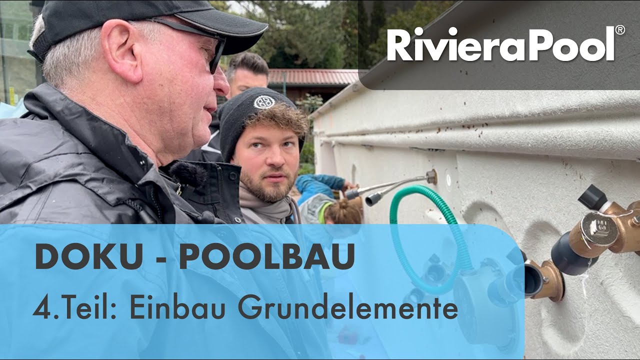 4. Teil:  Einbau der Grundelemente (Licht, Einlauf- & Massagedüsen, etc.) | Poolbau-Doku