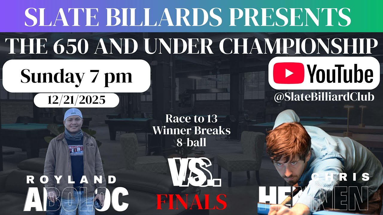 Slate Billiards 650 And Under Tournament