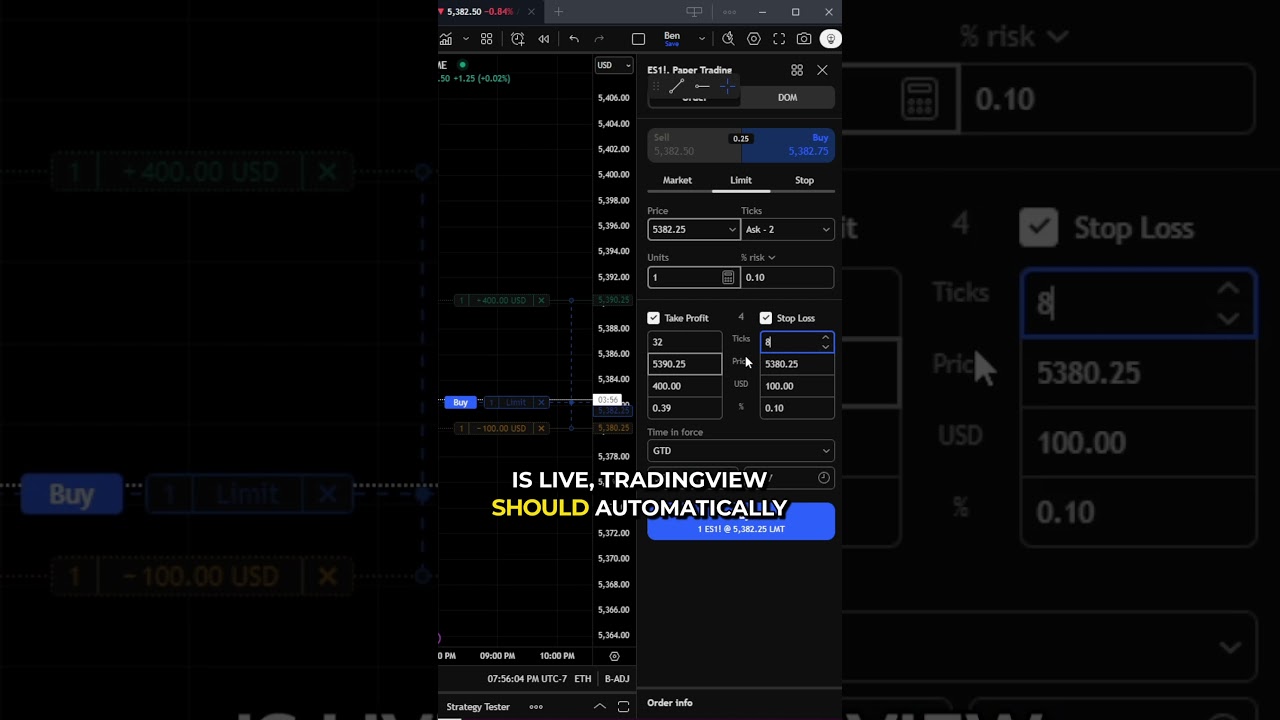 Как установить тейк-профит в TradingView (автоматический выход стал проще) #tradingview #дневнаят...