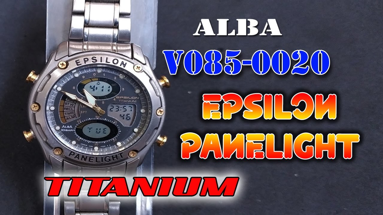 How to set time date and day in Seiko Alba V085-0020 Epsilon Panelight Titanium watches