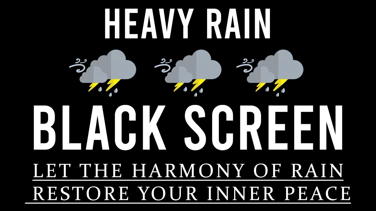 Eliminate Anxiety Fast ⛈️HEAVY RAIN & THUNDER Sounds for Sleep a Peaceful at Night - BLACK SCREEN