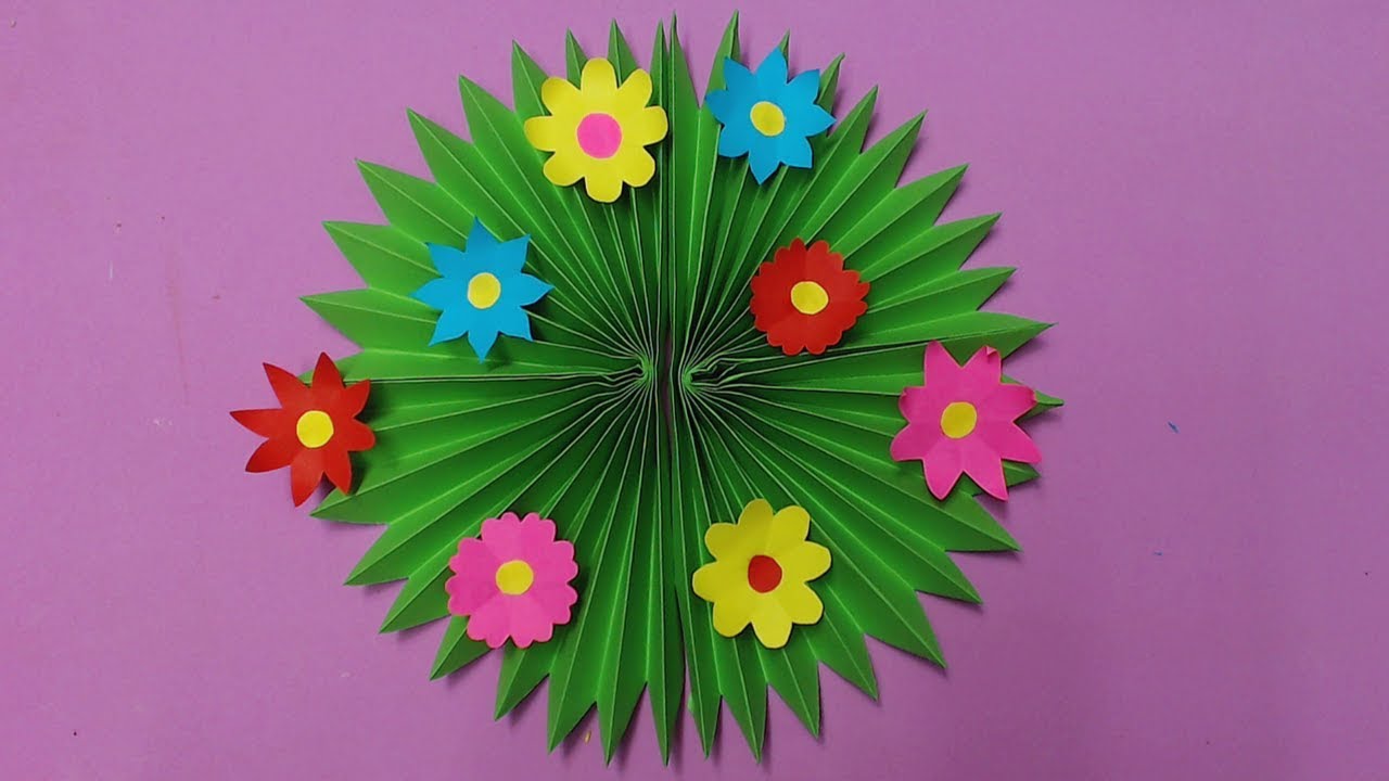 How to Make Wall Decoration with Color Paper | DIY Wall Decor Making