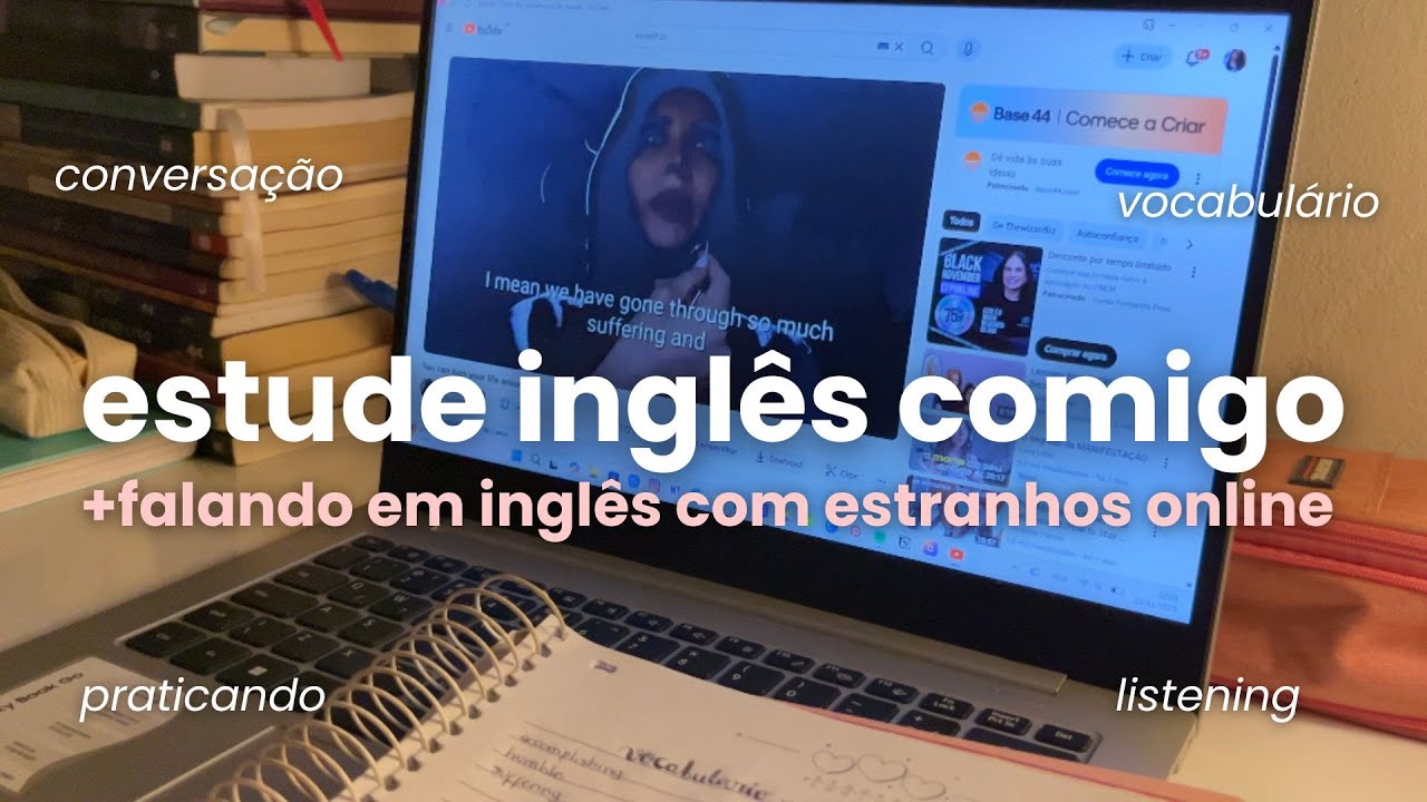 ESTUDE INGLÊS COMIGO (study vlog): falando inglês com estranhos online, recursos, listening e +