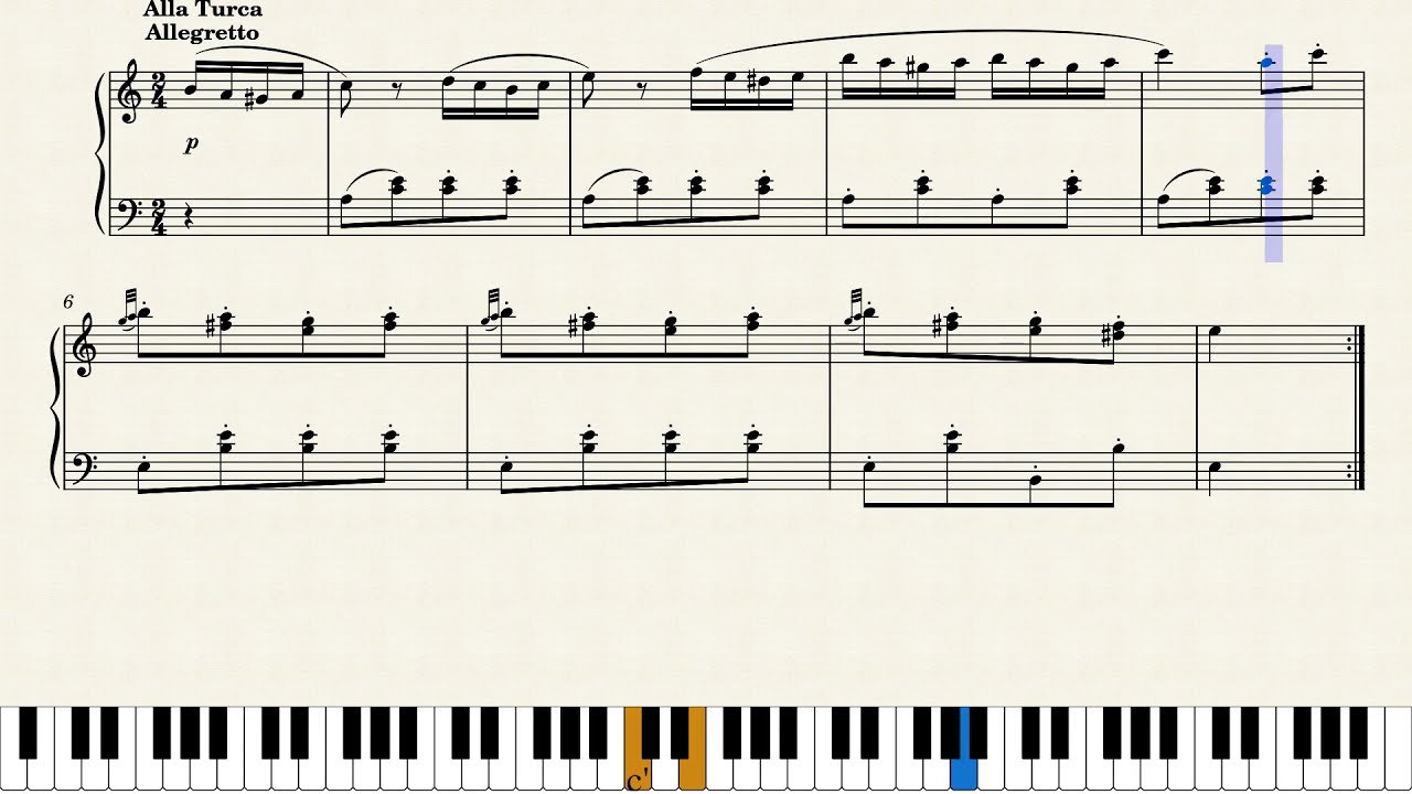 모짜르트 피아노 소나타 11번 3악장 터키행진곡 | Mozart Piano Sonata No 11, K.331, III. Alla Turca Allegretto