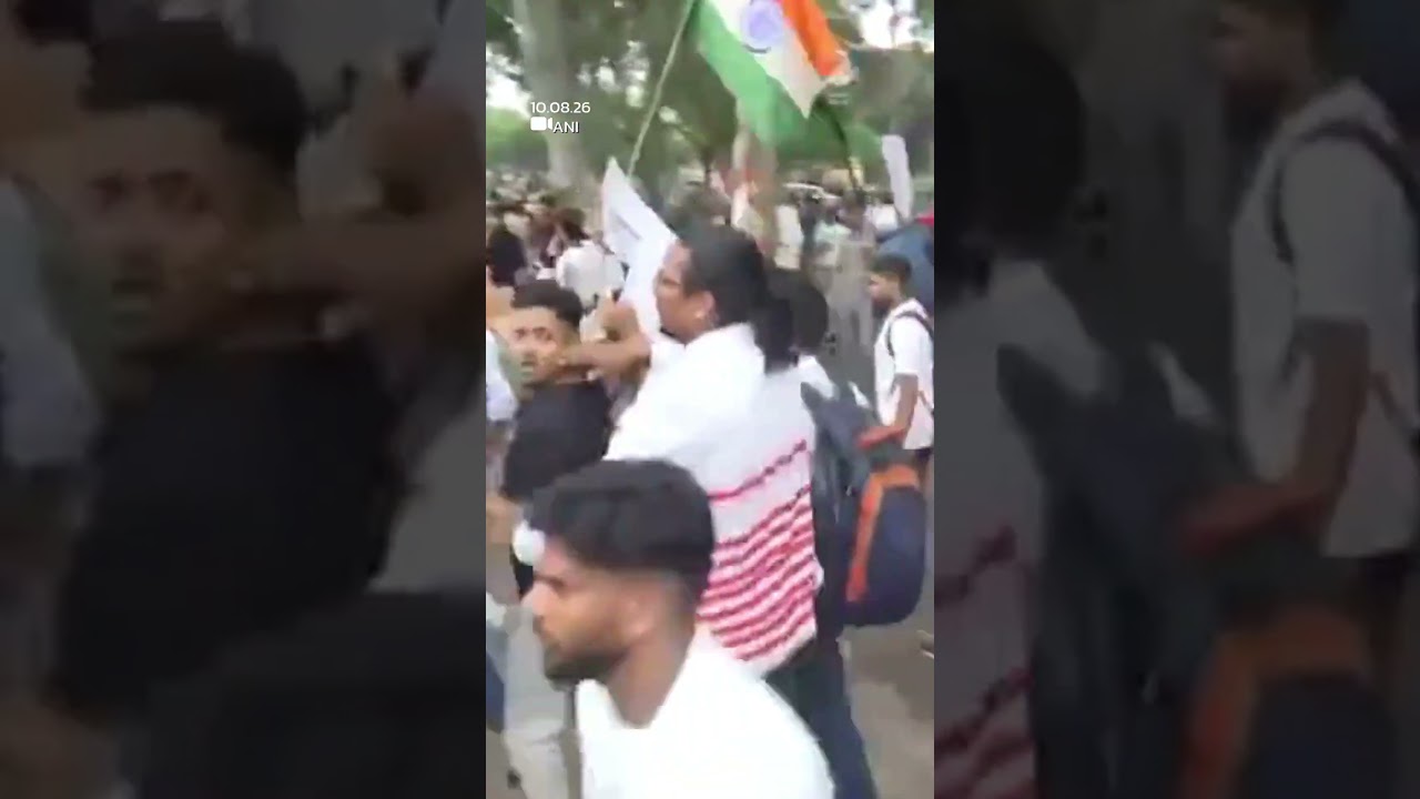 Student Protesters Break Police Barricade During 'Vidhan Sabha Gherao' March