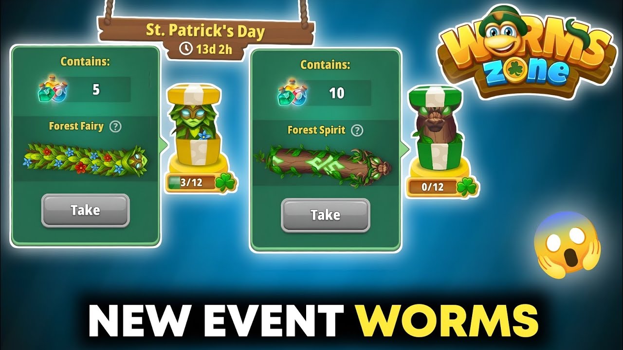 NEW EVENT WORMS 😱 In Worm Zone | St. Patrick's Day Event Worms In Worm Zone | Forest Fairy Worm
