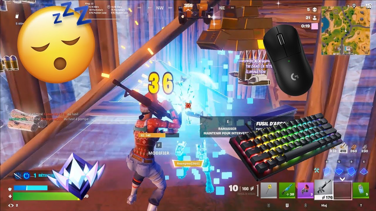 ASMR 🏆 Fortnite UNREAL RANK Gameplay 💤😴 Relax keyboard sounds 240 FPS 4K