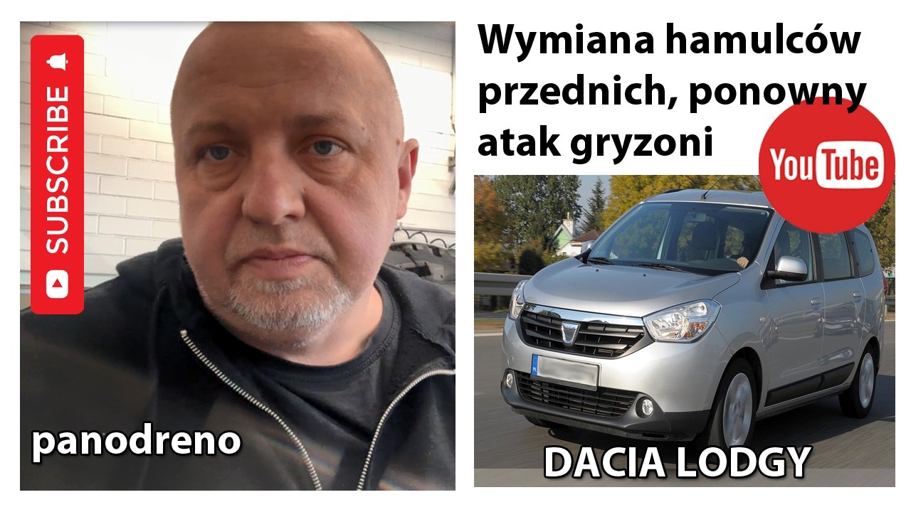 Wymiana przednich hamulców w Dacia Lodgy oraz ponowny atak gryzoni.