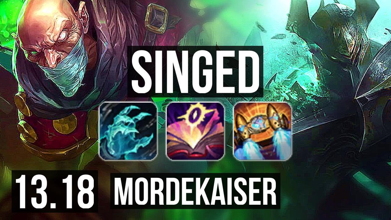 SINGED vs MORDEKAISER (TOP) | 4.4M mastery, 6/2/14, 400+ games | NA Diamond | 13.18