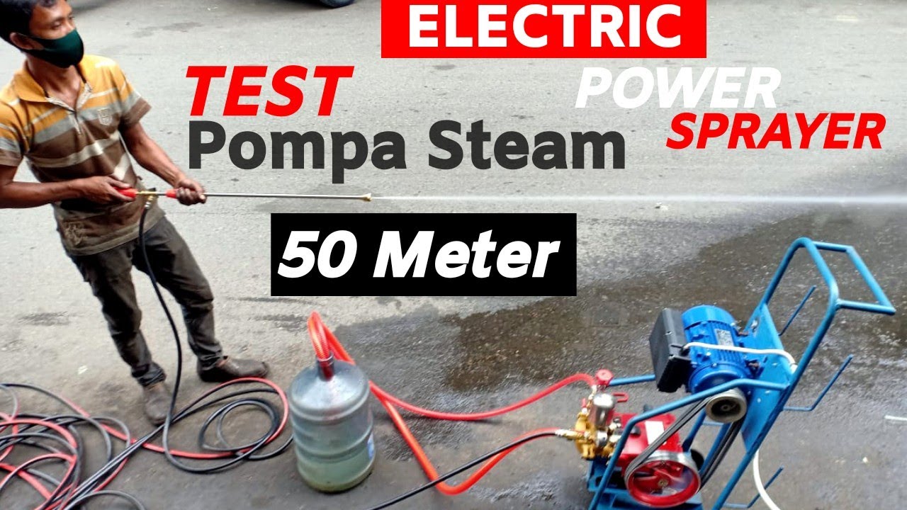 Review Test  Power Sprayer Induction Motor 1 1/2 HP Pompa Steam Pompa Sprayer Cuci Mobil Motor