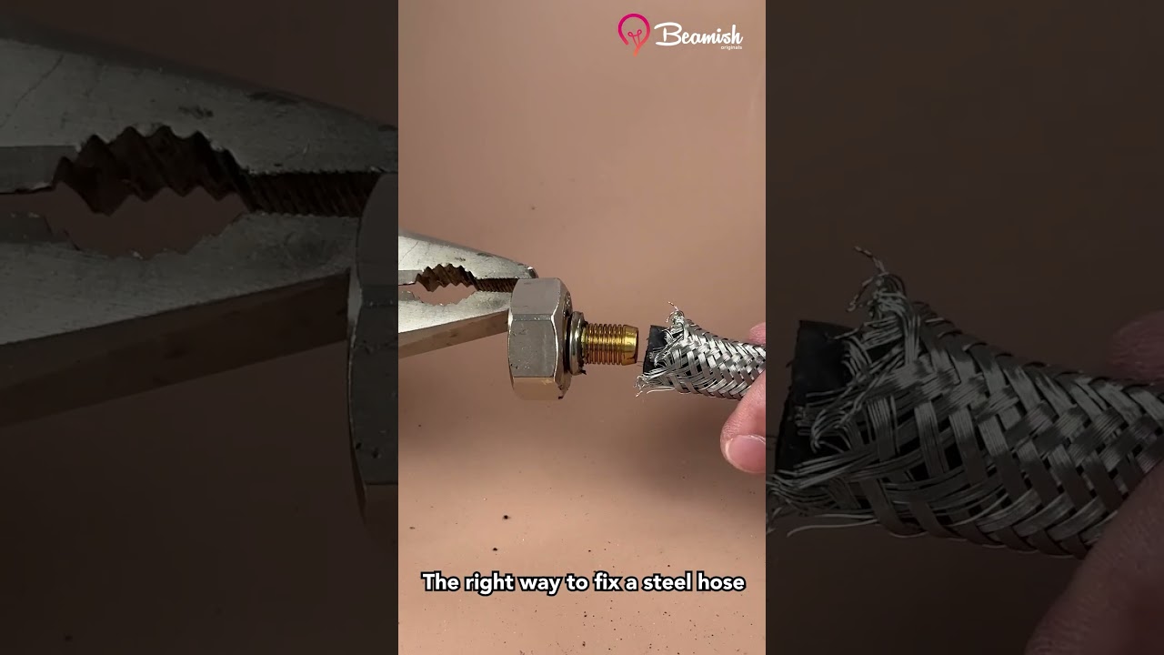 The right way to fix a steel hose #simple #steel #hose #repair #trick