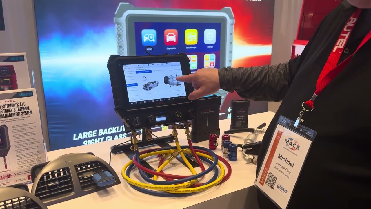 AC909 AUTEL REFRIGERANT, GAUGES, AND TEST AND DIAGNOSE MANIFOLD SCANNER ￼