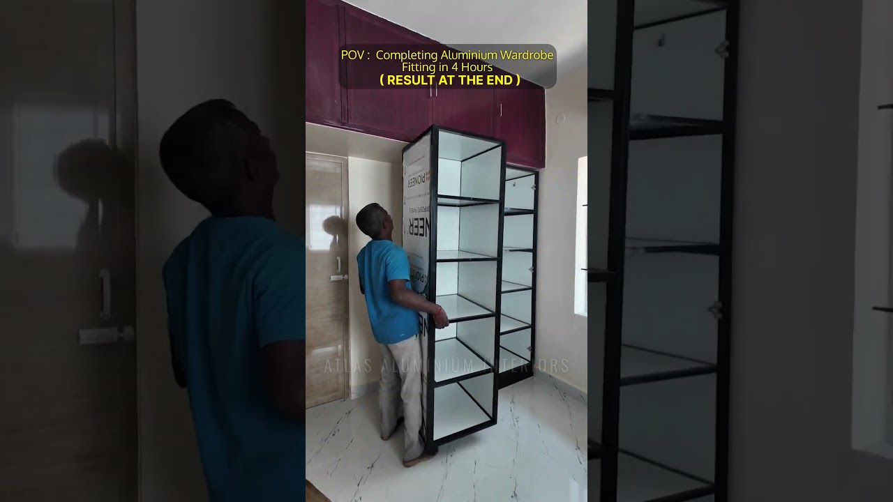 Aluminium wardrobe PASTEL BLUE 💙 அலுமினியம் கப்போர்ட் #aluminiumkitchen #interior #pallavaram