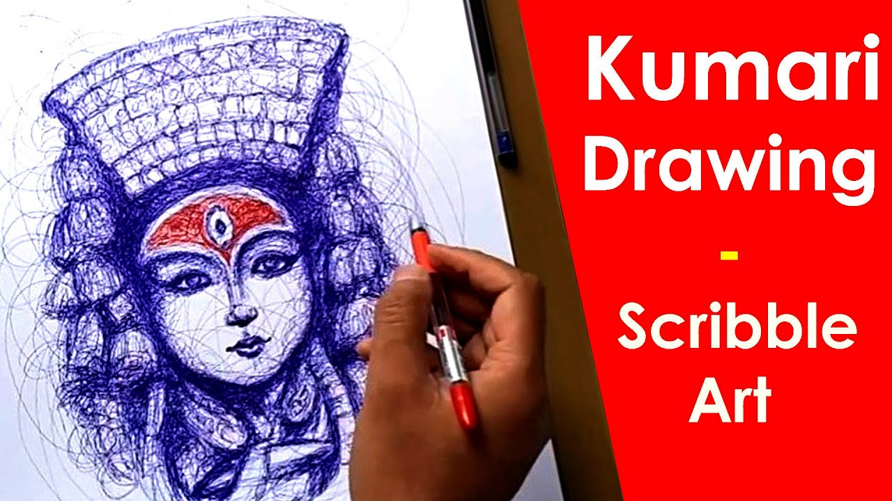Kumari Drawing - How to Draw Kumari - Living Goddess Kumari Drawing