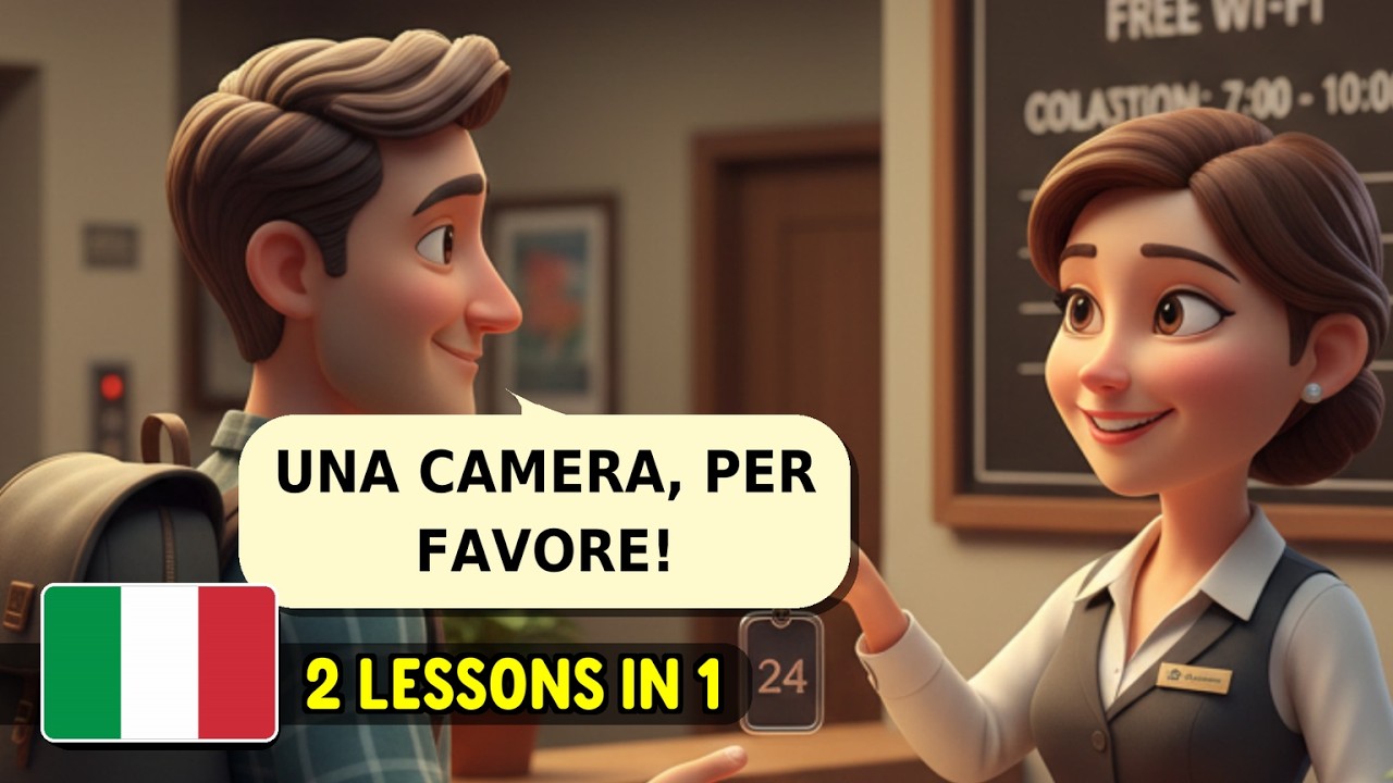 Impara l'italiano per principianti 🇮🇹 Prenotare una camera d'albergo! (Livello base A1)