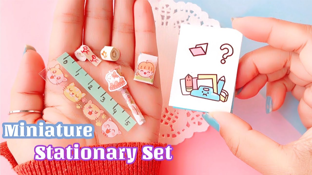 7 DIY MINIATURE SCHOOL SUPPLIES IDEAS - Cute Collection of Miniature / Realistic Mini  Stationary