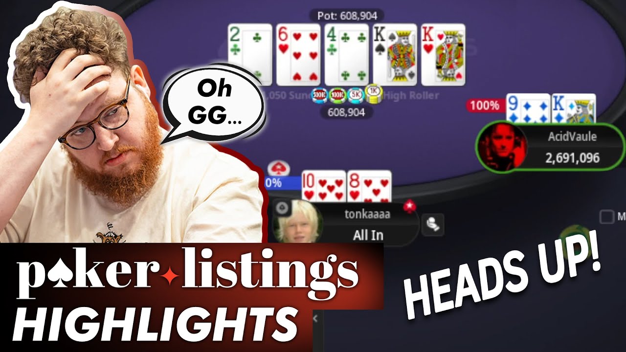 Acceptable outcome for Tonkaaaap in $1K Sunday HR! Online Poker Highlights!