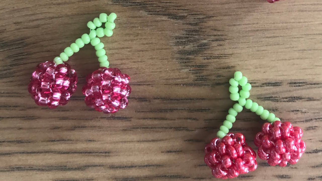 3D beaded cherry tutorial