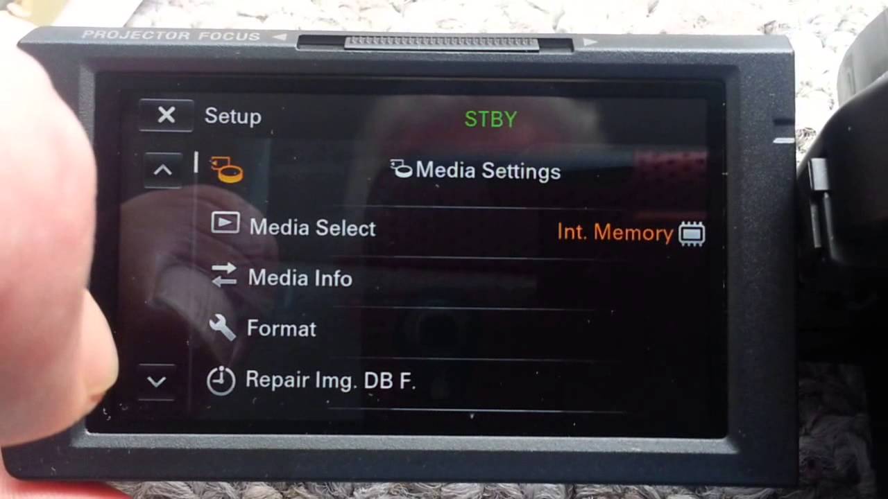 HDR-PJ540 Sony Handycam: Inserting SD Card & Menu Options Check