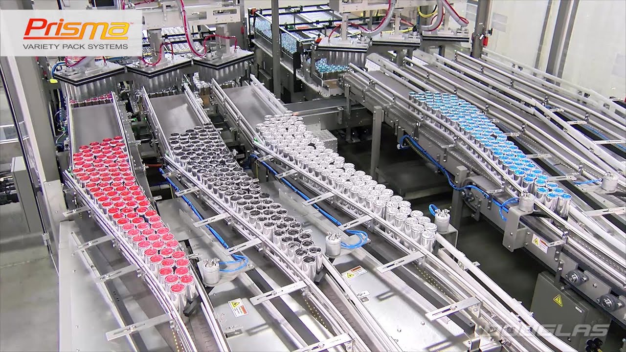 Variety Pack System Unloads, Cartons and Case Packs Cans of Beverage
