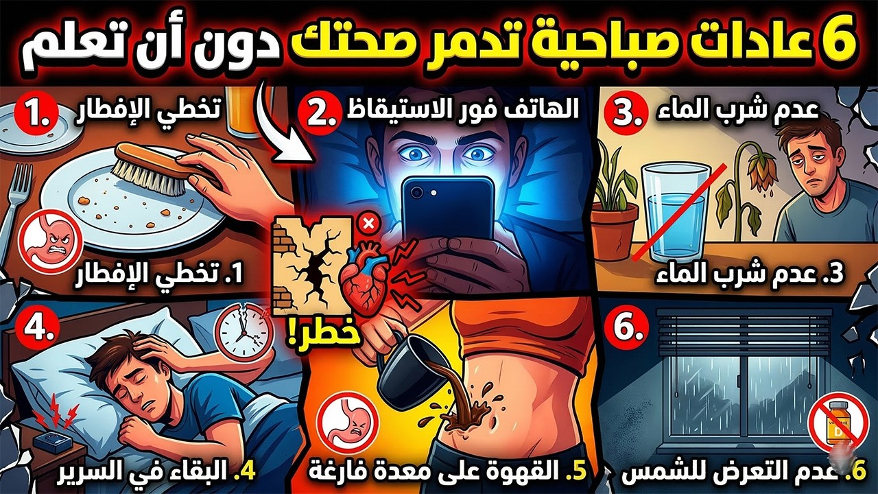 6 عادات صباحية تدمر صحتك دون أن تعلم.