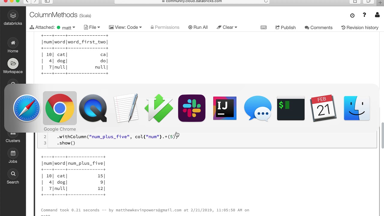 Apache Spark Column Methods