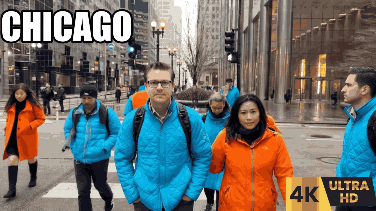 Chicago Wet & Foggy Morning Walking Tour On Friday | March 6, 2026 | 4K 60fps City Sounds