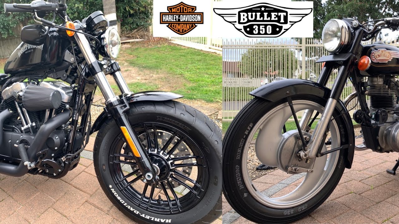 Harley Davidson Forty Eight vs Royal Enfield 350 Starting and sound