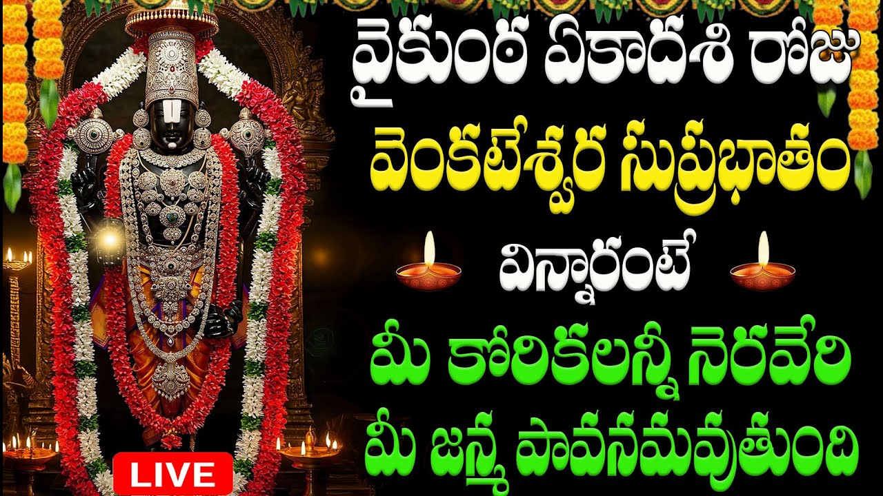 వైకుంఠ ఏకాదశి రోజువెంకటేశ్వర సుప్రభాతంవిన్నారంటేమీ కోరికలన్నీ నెరవేరిమీ జన్మ పావనమవుతుంది