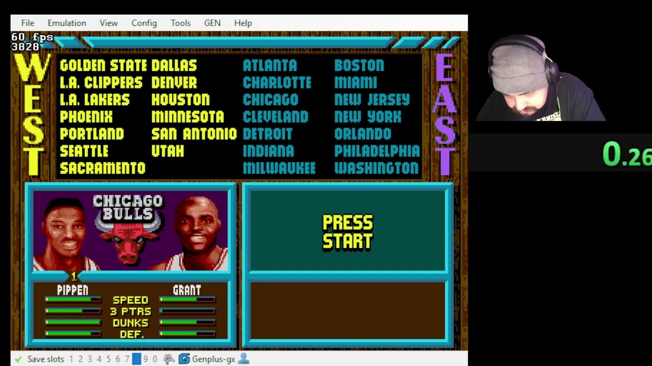 NBA JAM *SEGA GEN* Timed On Fire 1:08 (NEW Record Set)