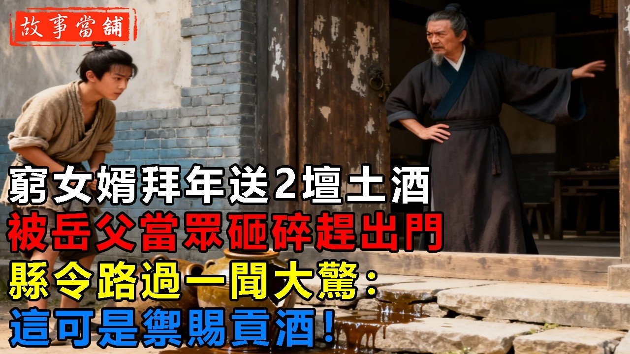 窮女婿拜年送2壇土酒，被岳父當眾砸碎趕出門，縣令路過一聞大驚：這可是禦賜貢酒！| 民間故事 | 故事當舖