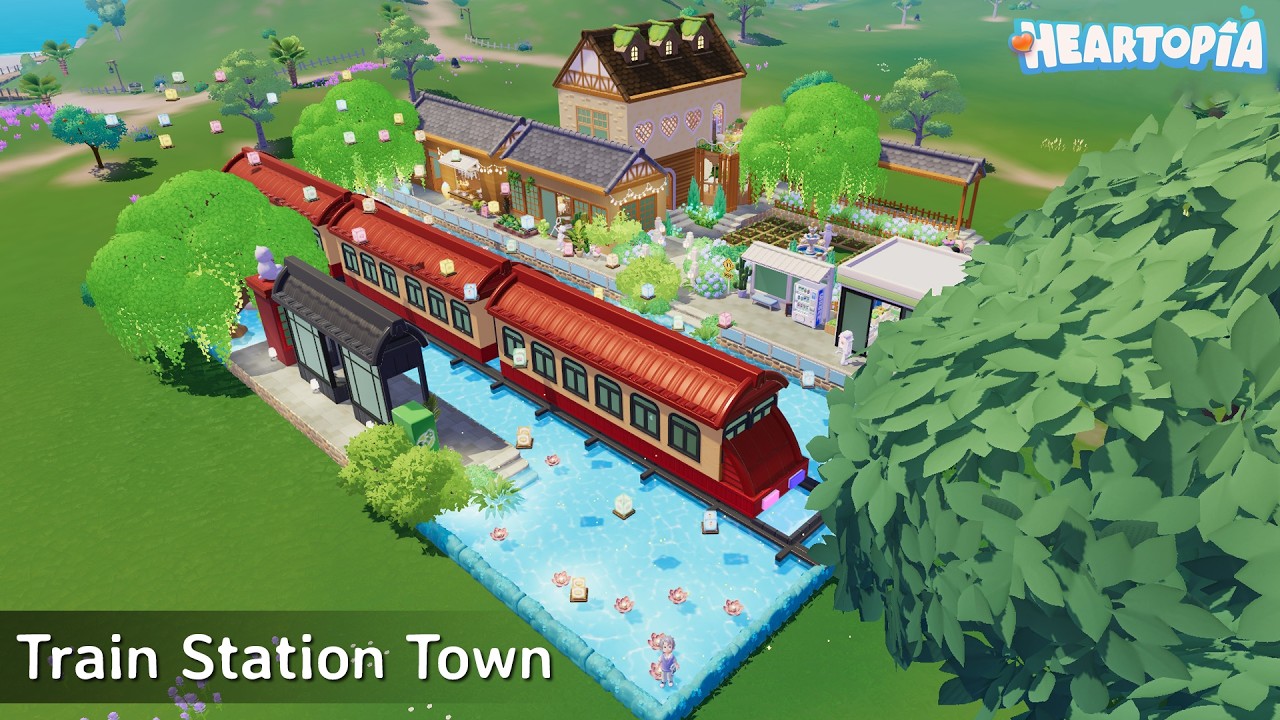 Train Station Town Build | Full Long Build | Heartopia