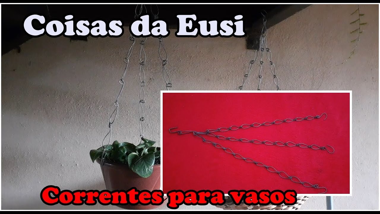 Como fazer correntes para vasos de flor, muito fácil
