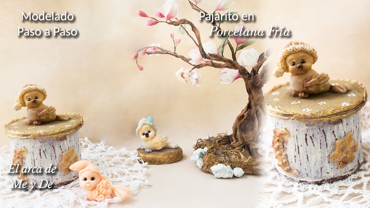 MODELADO PAJARITO DE PORCELANA FRIA PASO A PASO elarcademeyde