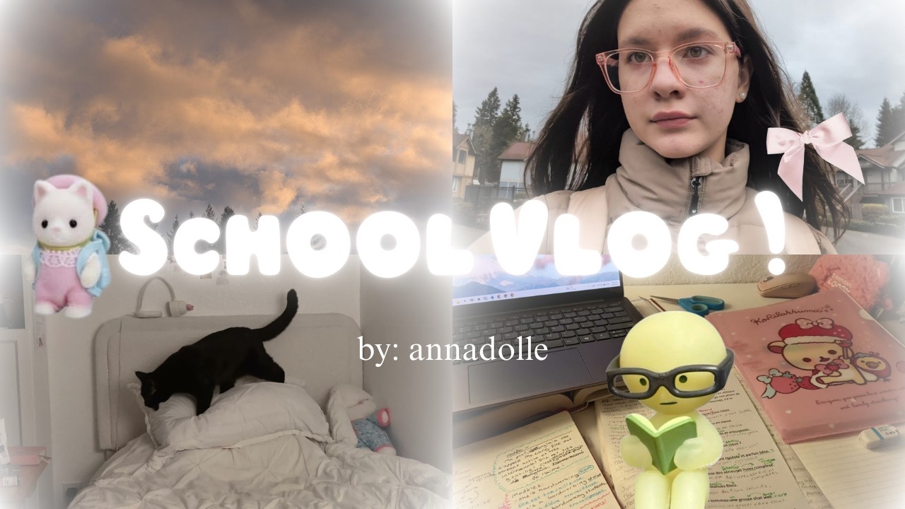 School Vlog 🏫 {homework, selfcare, project}