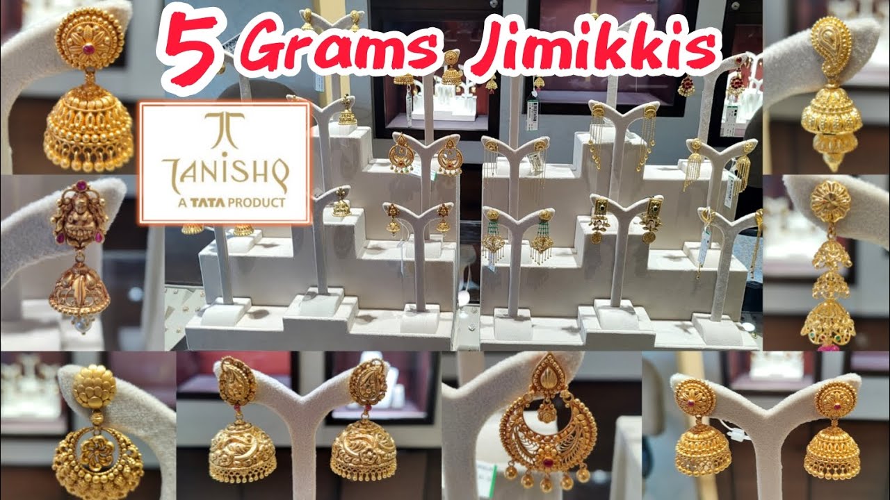 Tanishq Light Weight Jimikkis & Earrings 5 Grams Onwards/Gold Jhumkas Fancy Earrings Latest Designs